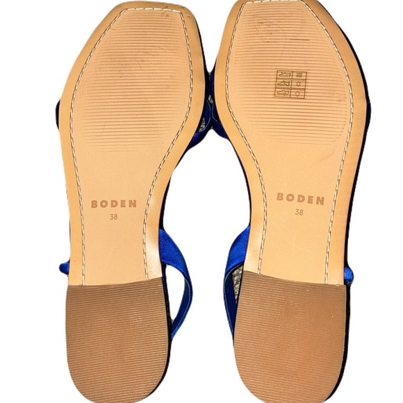 Boden Satin Strapy Flats Prom Dress shoes Royal Blue Size 38 US Womens 7 Formal - Picture 6 of 7